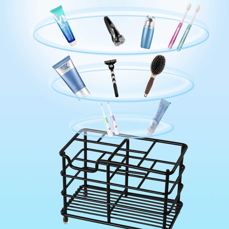 HYRIXDIRECT Toothbrush Holders for Bathrooms Stainless Steel Rustproof Electric Toothbrush Holder Toothpaste Organizer Tooth Brush Storage Stand - Image 5